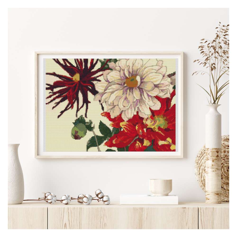 Japan Dahlia Counted Cross Stitch Kit Tanigami Konan