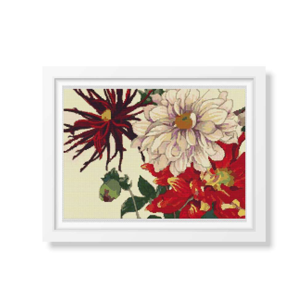 Japan Dahlia Counted Cross Stitch Kit Tanigami Konan