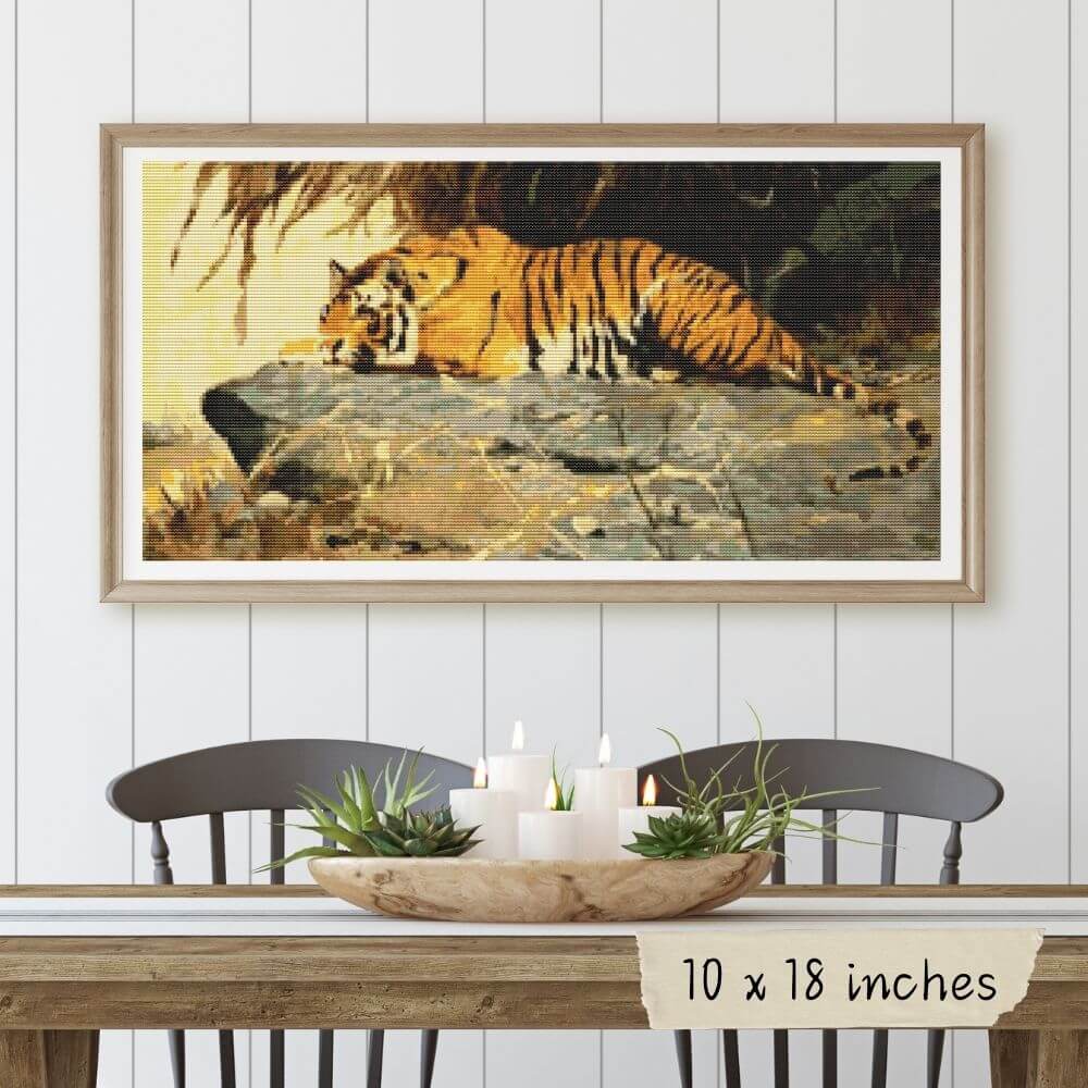 Tiger Cross Stitch Kit - Premium Cross Stitch Kit - Friedrich Wilhelm Kuhnert