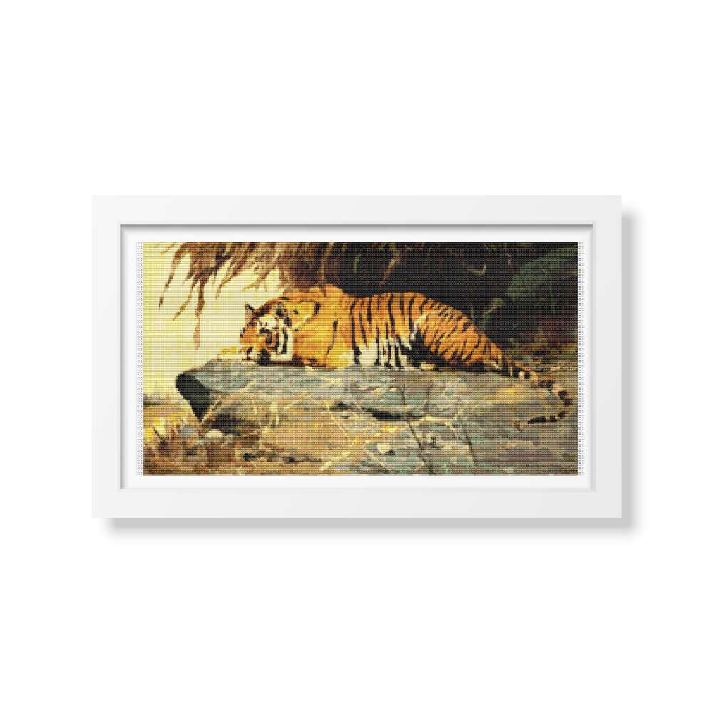 Tiger Counted Cross Stitch Pattern Friedrich Wilhelm Kuhnert