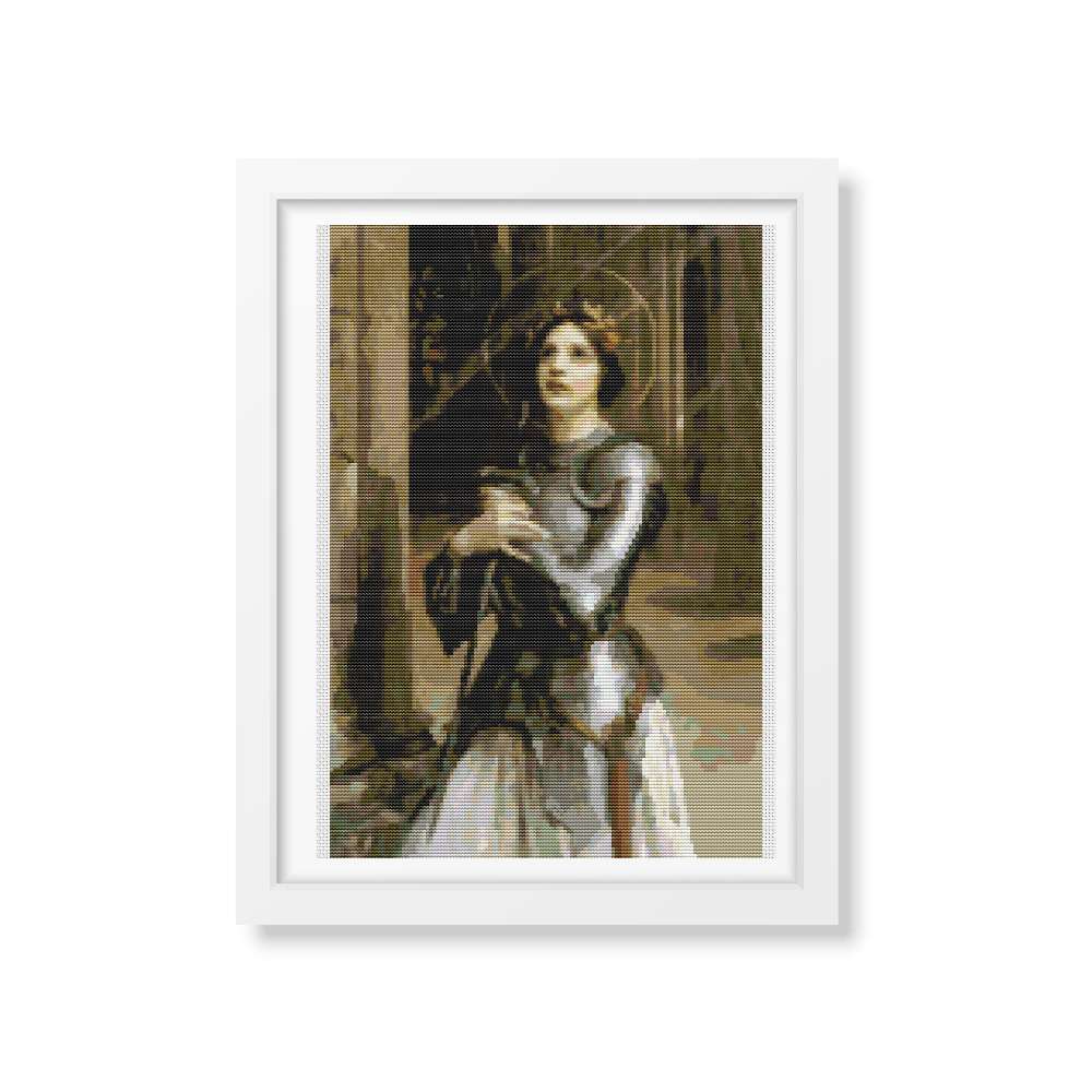 Joan of Arc Counted Cross Stitch Pattern Charles-Amable Lenoir