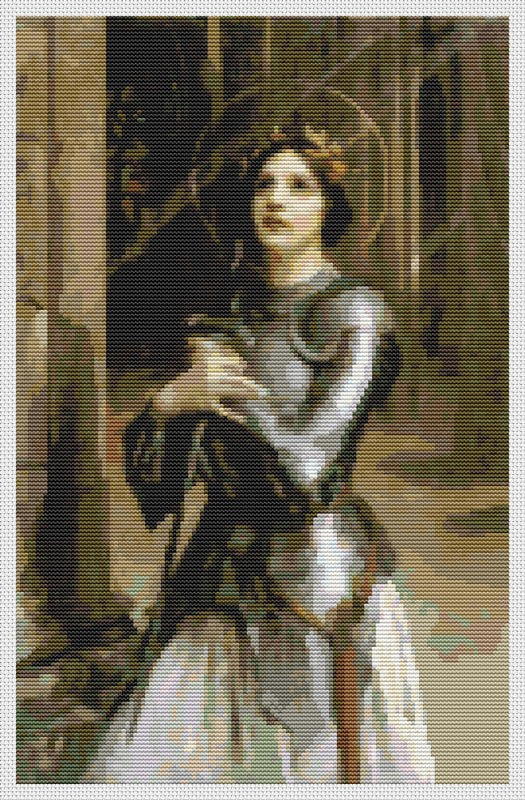 Joan of Arc Counted Cross Stitch Pattern Charles-Amable Lenoir