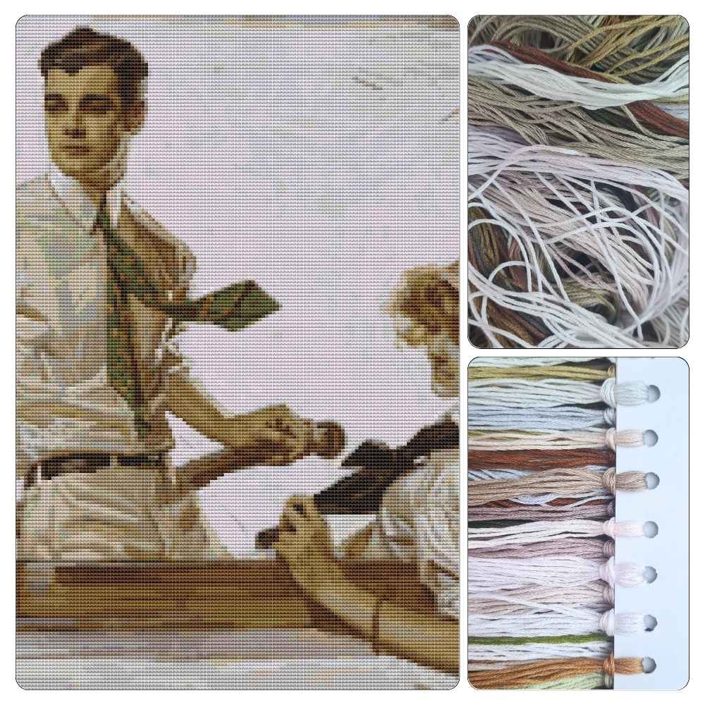 Couple in a Boat Cross Stitch Kit - Premium Cross Stitch Kit - J.C. Leyendecker