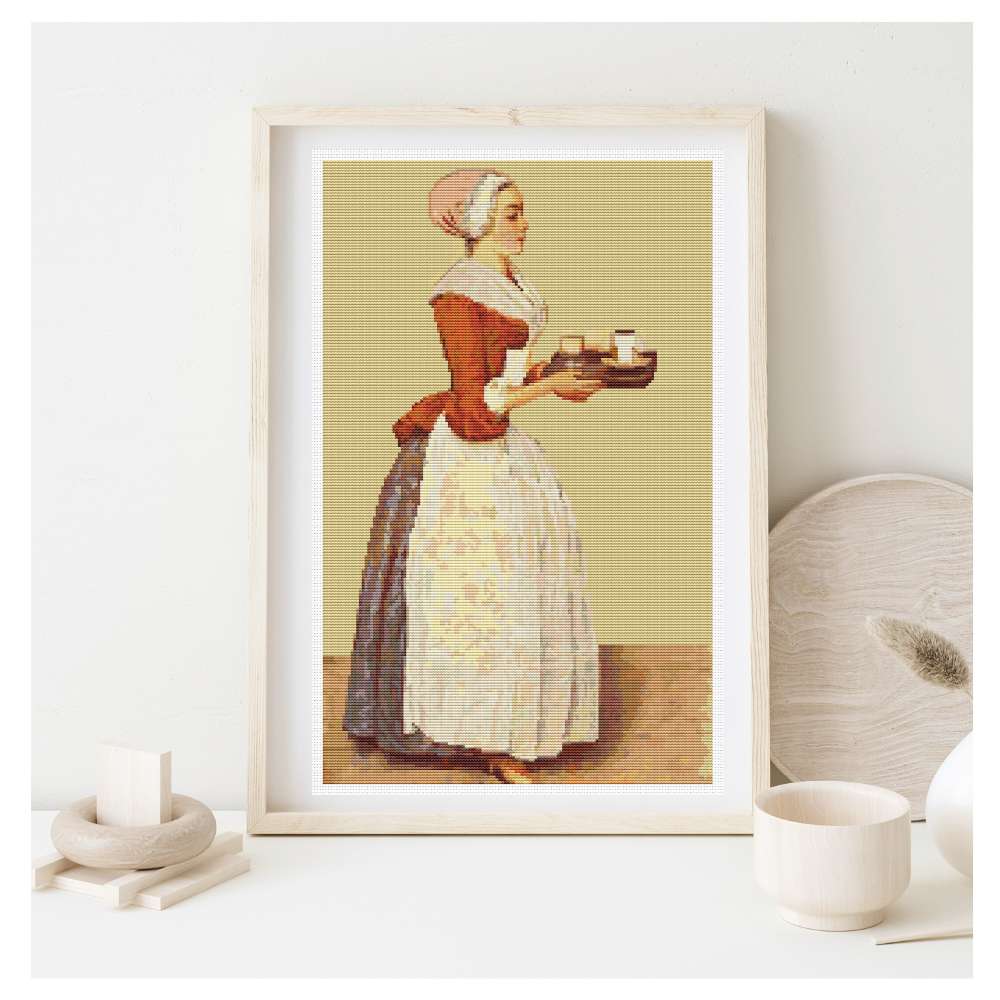 The Chocolate Pot Counted Cross Stitch Pattern Jean Etienne Liotard