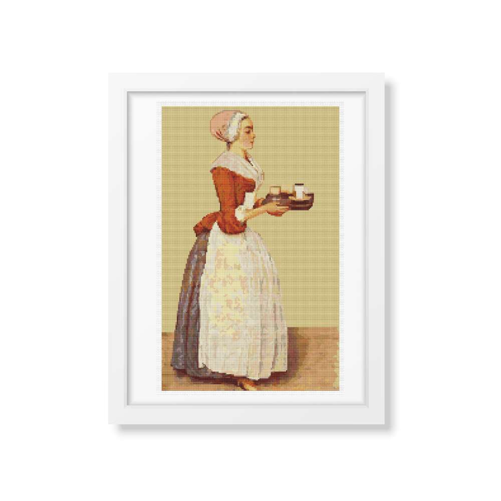 The Chocolate Pot Counted Cross Stitch Pattern Jean Etienne Liotard