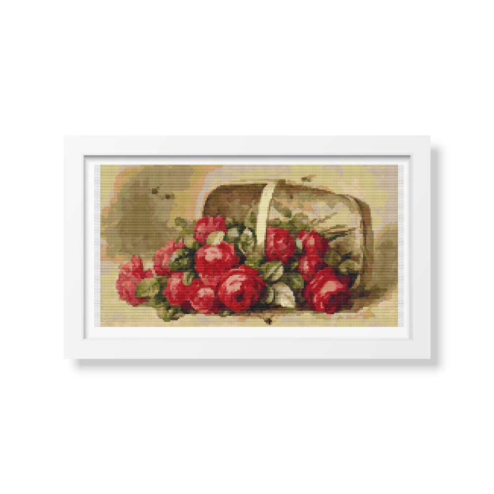 Basket of Roses Counted Cross Stitch Kit Paul de Longpre