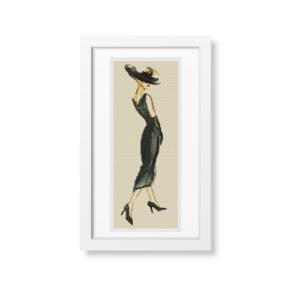 Lady in Black Counted Cross Stitch Pattern The Art of Stitch