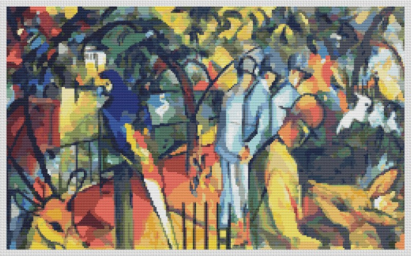 Zoological Garden Counted Cross Stitch Pattern August Macke