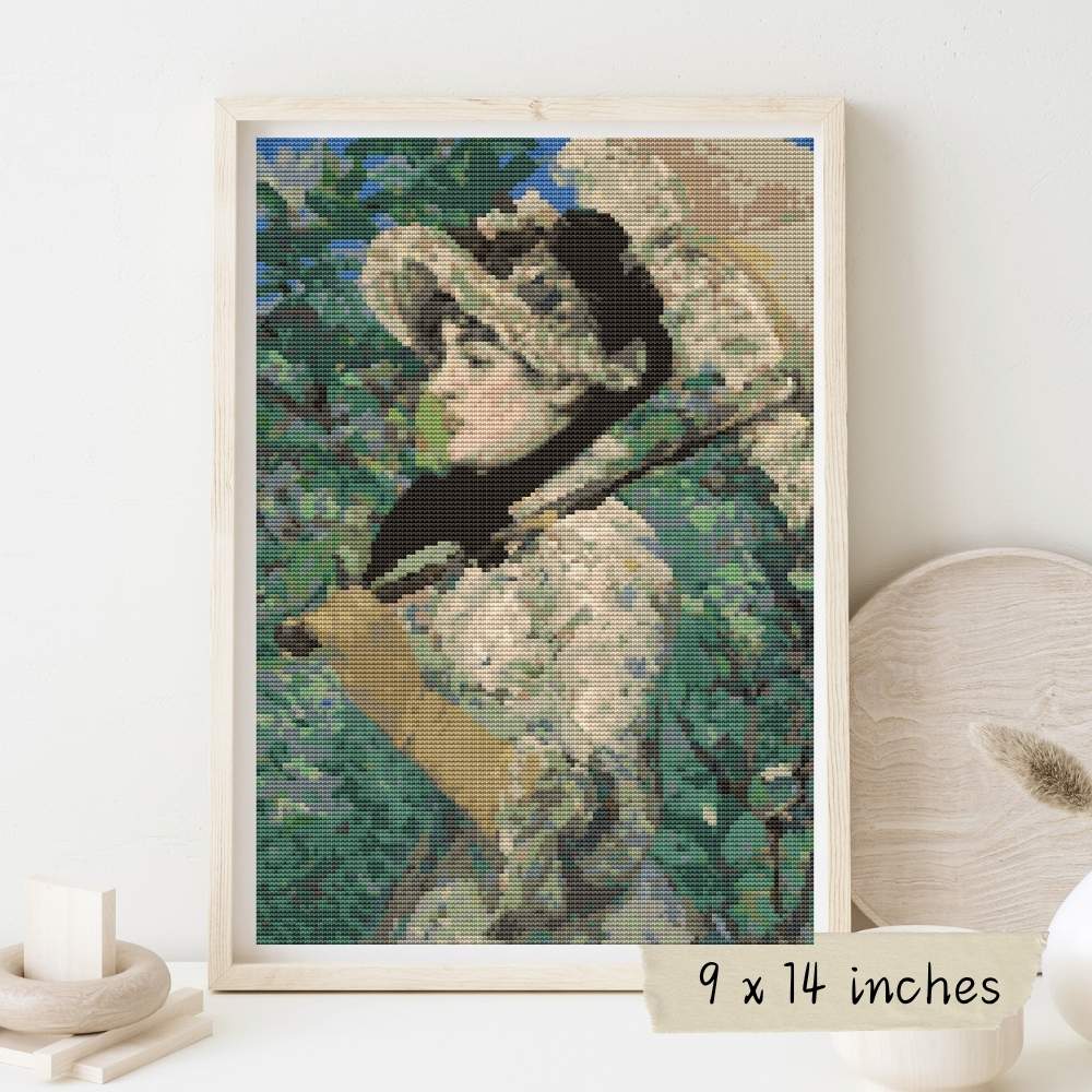 Jeanne Cross Stitch Pattern - Premium Cross Stitch Pattern - Edouard Manet