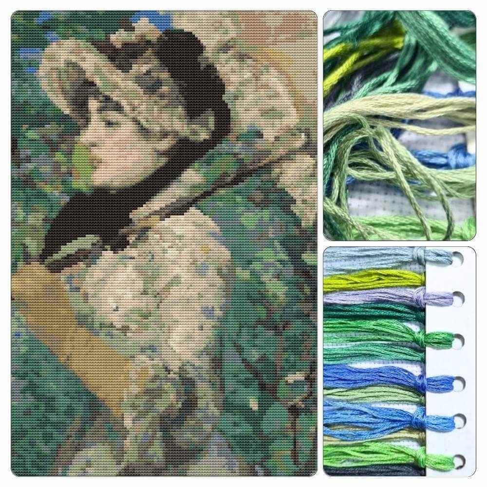 Jeanne Cross Stitch Kit - Premium Cross Stitch Kit - Edouard Manet