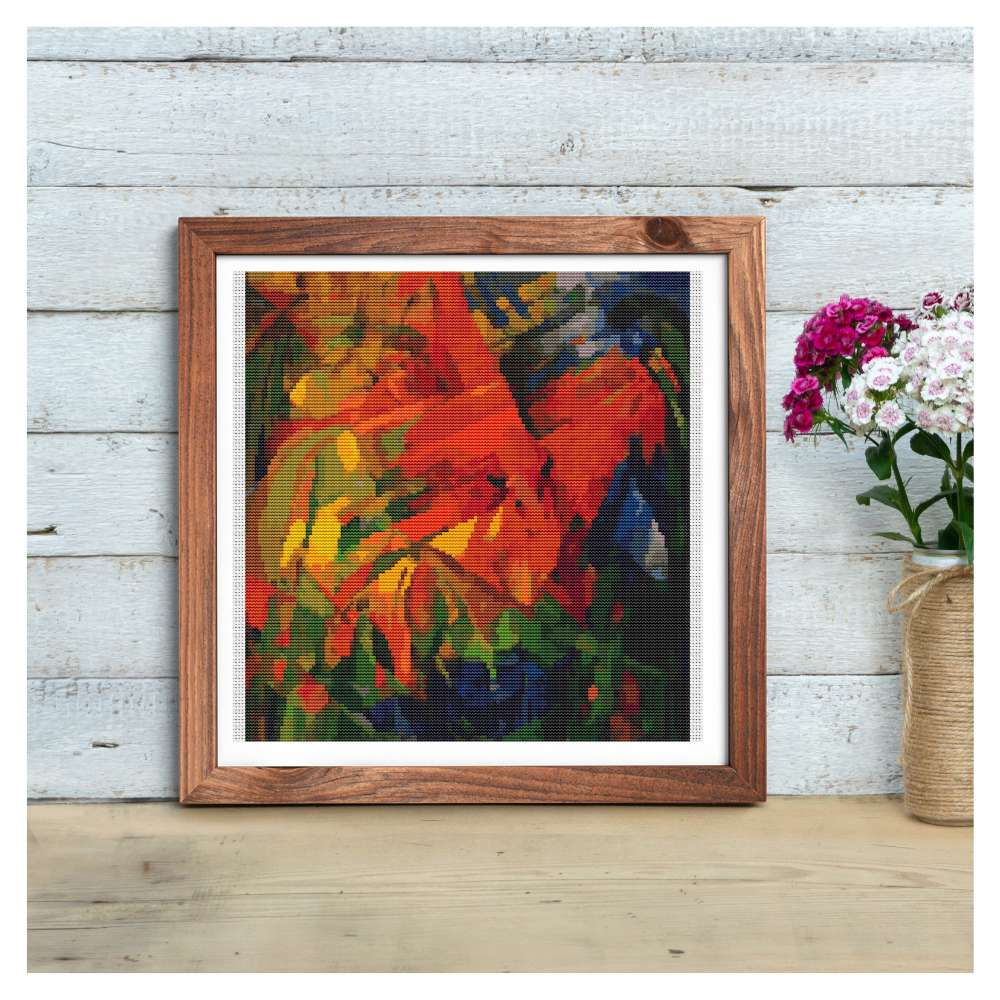 Animals in a Landscape Counted Cross Stitch Pattern Franz Marc
