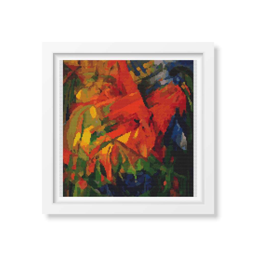 Animals in a Landscape Counted Cross Stitch Kit Franz Marc