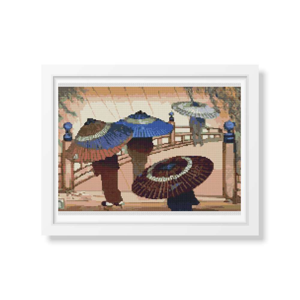 Rain Blossoms Counted Cross Stitch Pattern Lilian May Miller