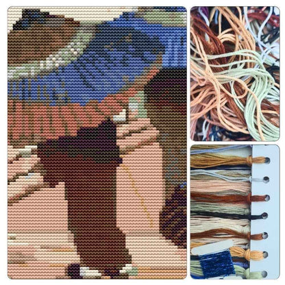 Rain Blossoms Cross Stitch Kit - Premium Cross Stitch Kit - Lilian May Miller