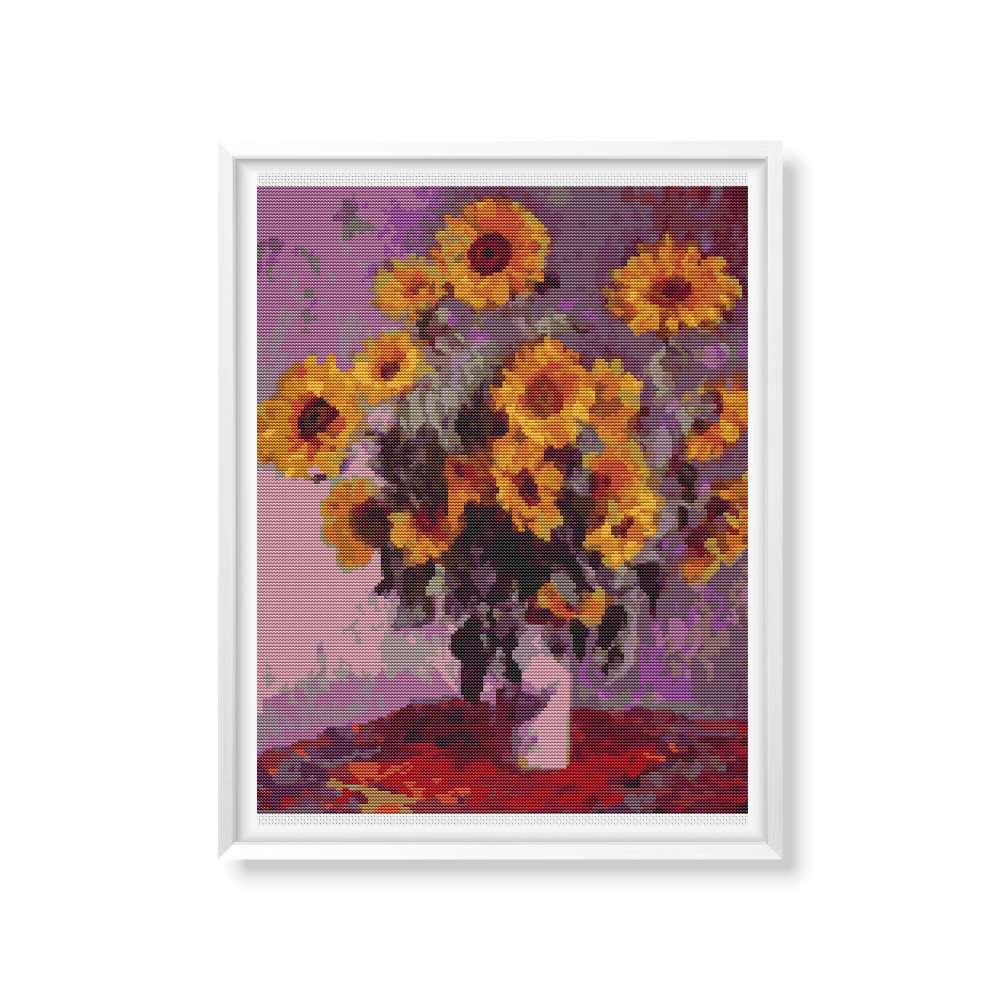 Sunflowers Counted Cross Stitch Kit Claude Monet