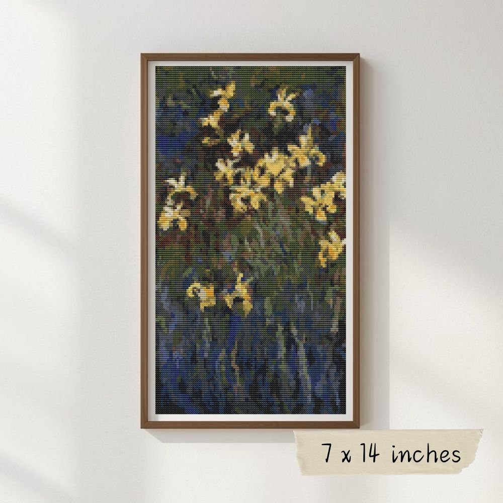 Yellow Irises Cross Stitch Kit - Premium Cross Stitch Kit - Claude Monet