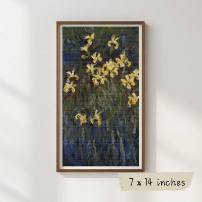 Yellow Irises Cross Stitch Kit - Premium Cross Stitch Kit - Claude Monet