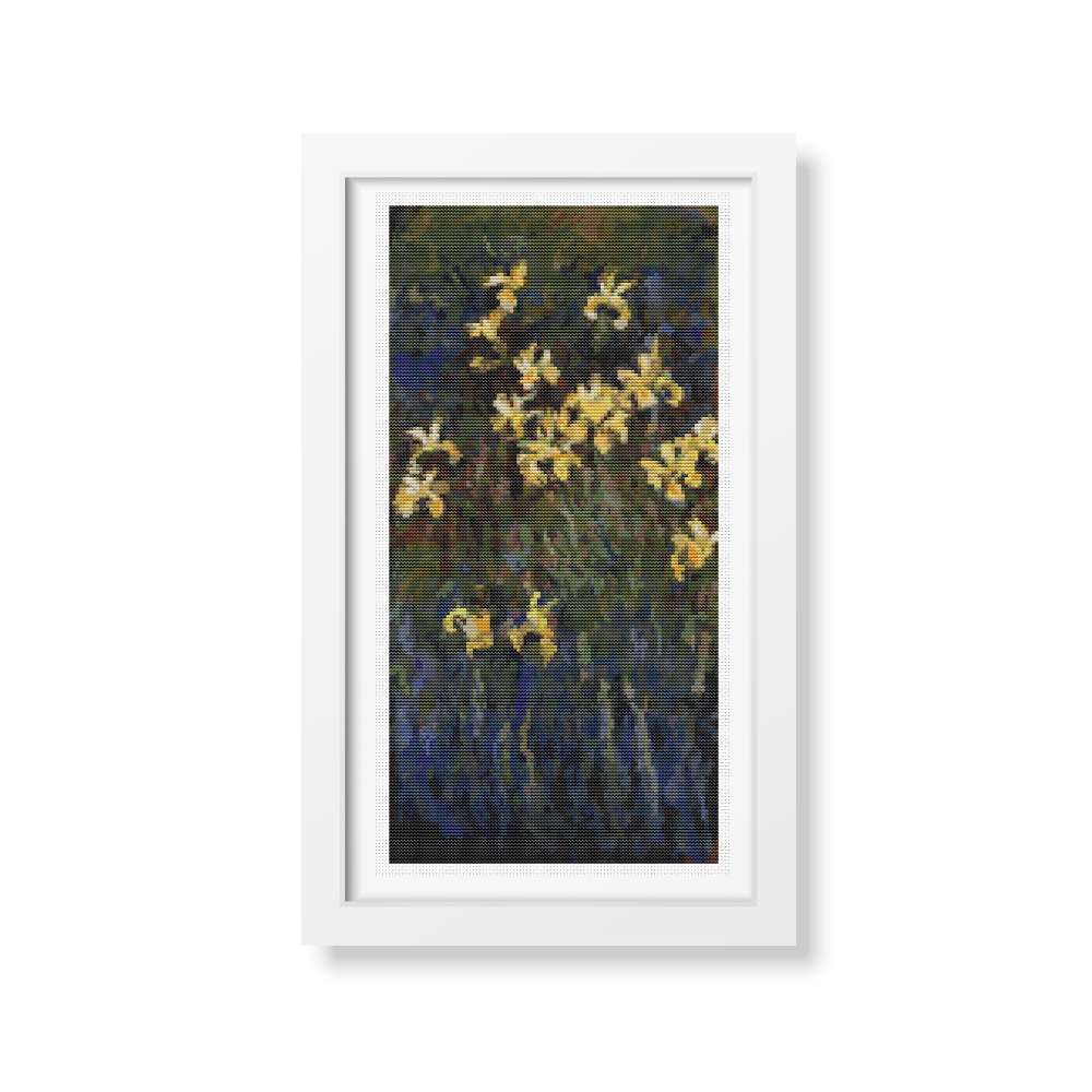 Yellow Irises Counted Cross Stitch Kit Claude Monet