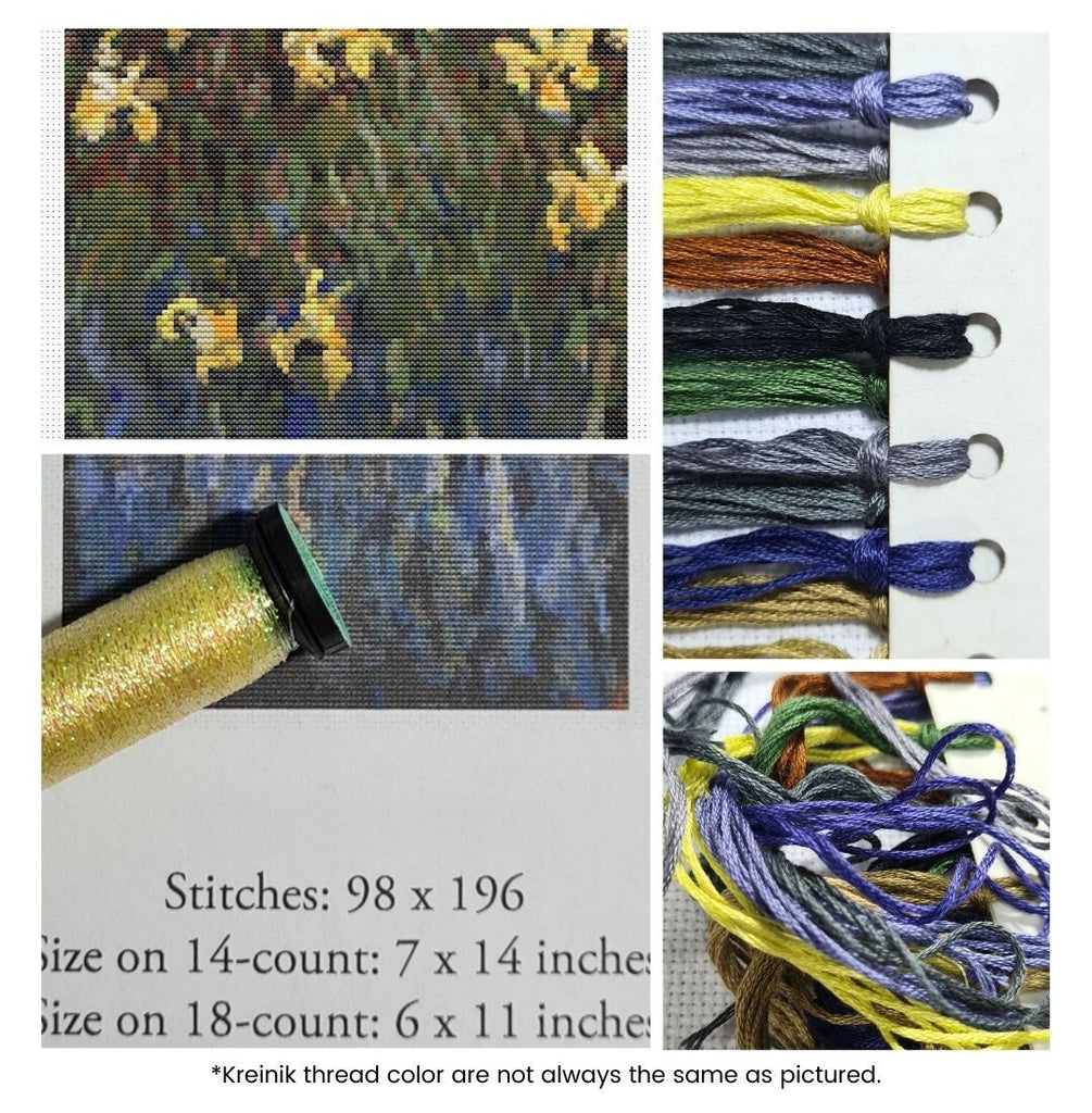Yellow Irises Counted Cross Stitch Kit Claude Monet