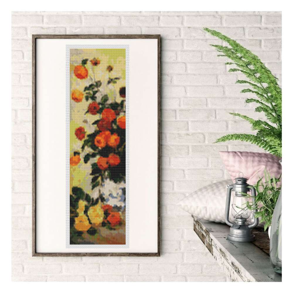 Dahlias II Counted Cross Stitch Pattern Claude Monet