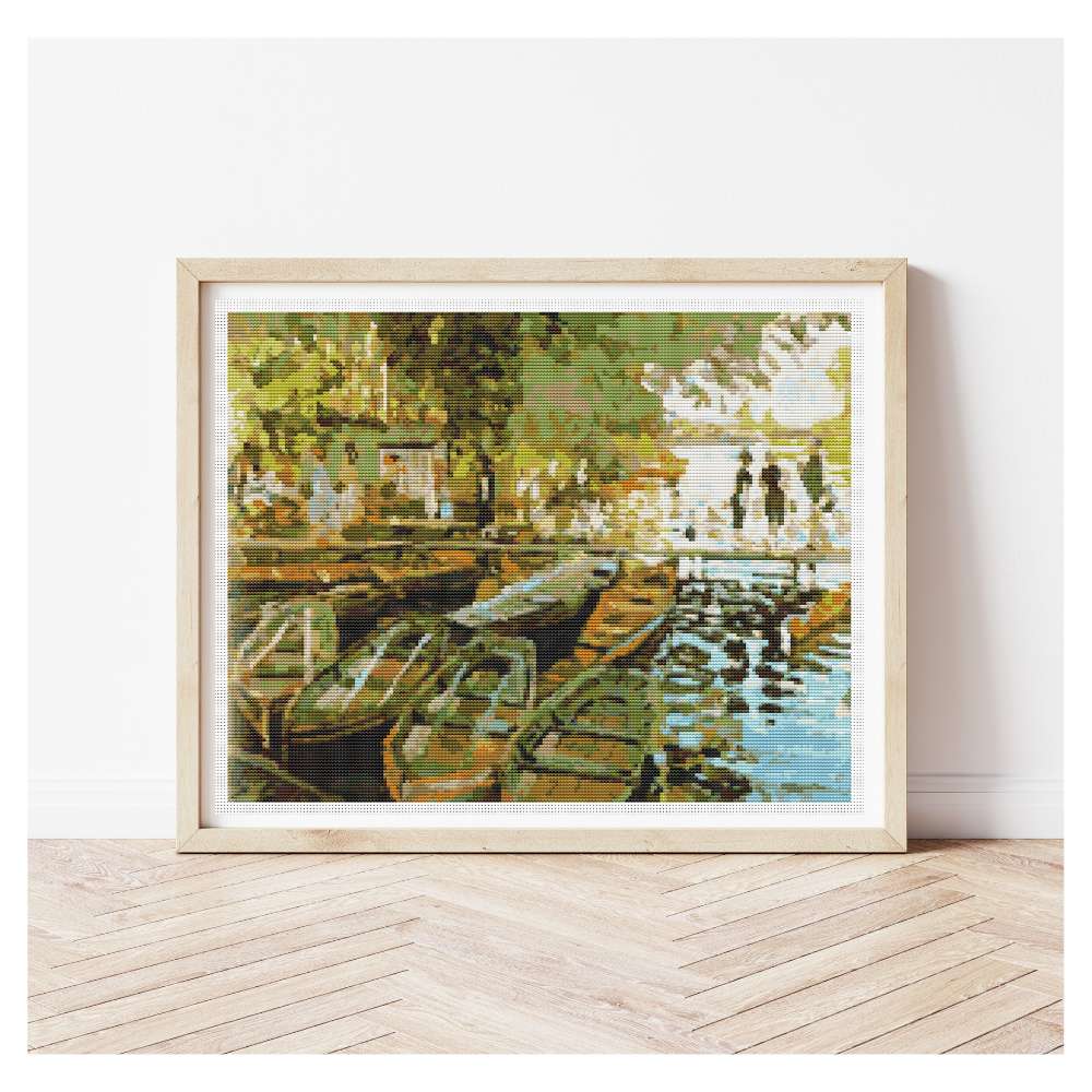 Bathing Counted Cross Stitch Pattern Claude Monet