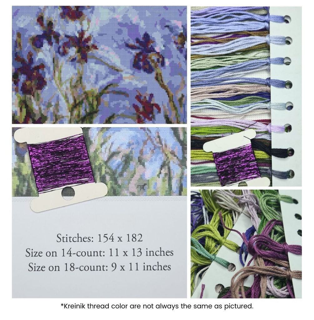 Irises Counted Cross Stitch Kit Claude Monet