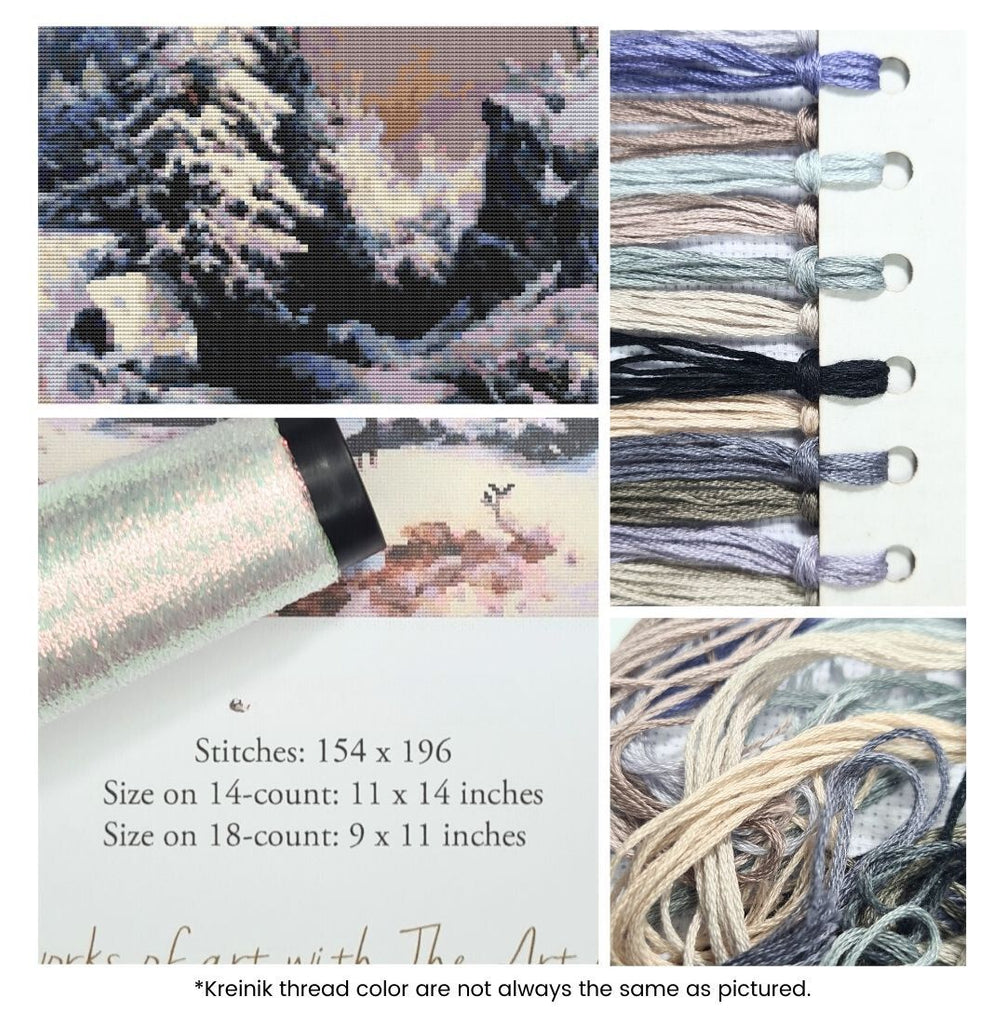 Winter in the Rockies Counted Cross Stitch Kit Thomas Moran