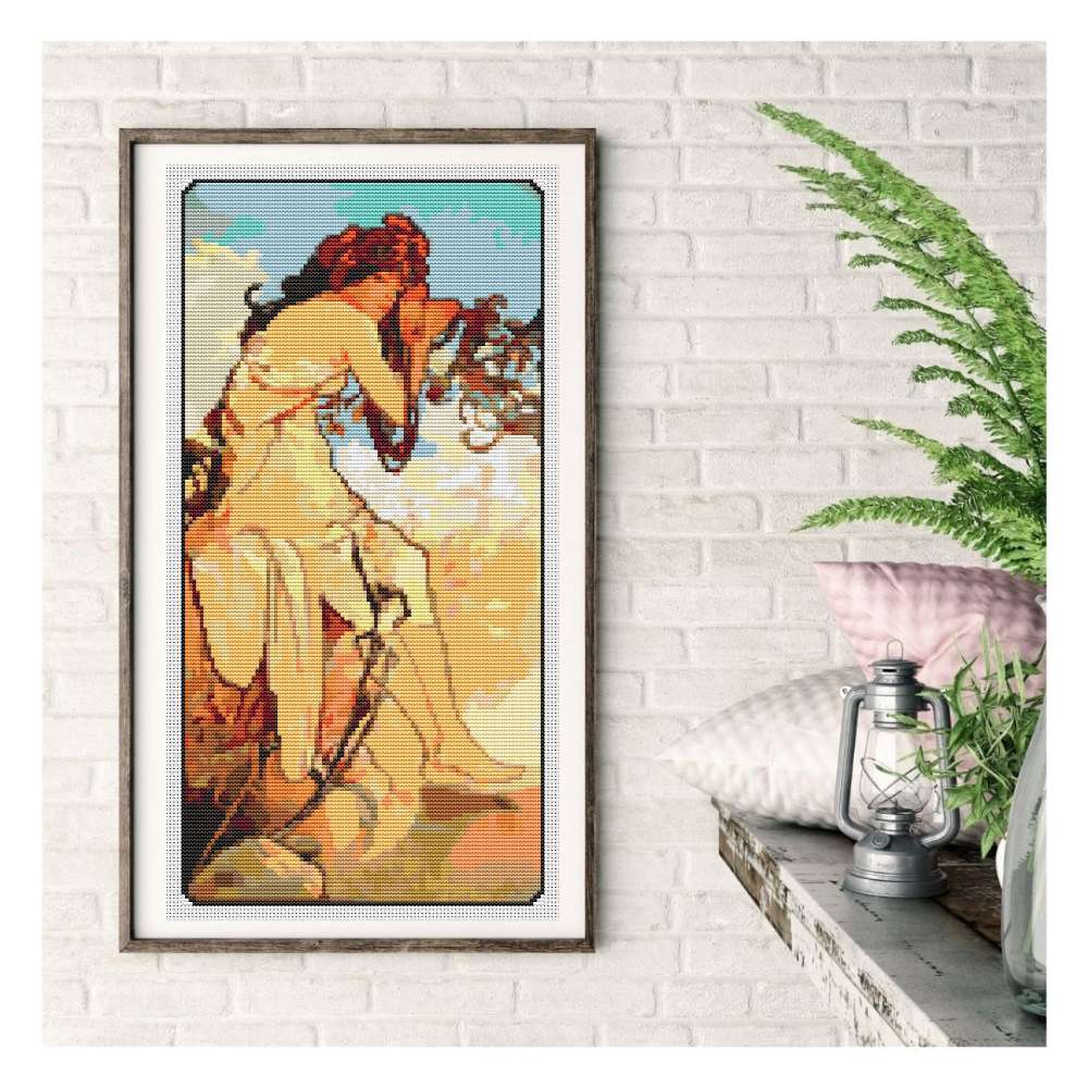 Summer Counted Cross Stitch Kit Alphonse Mucha