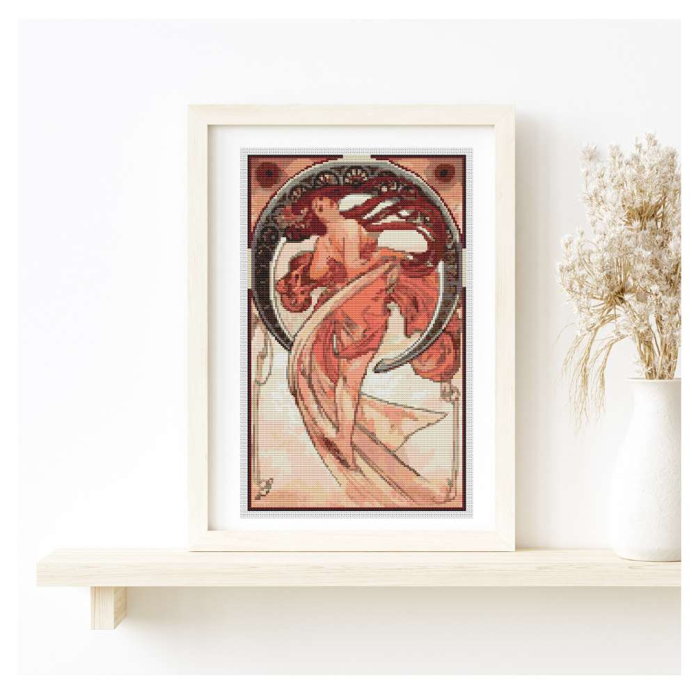 Dance Counted Cross Stitch Kit Alphonse Mucha