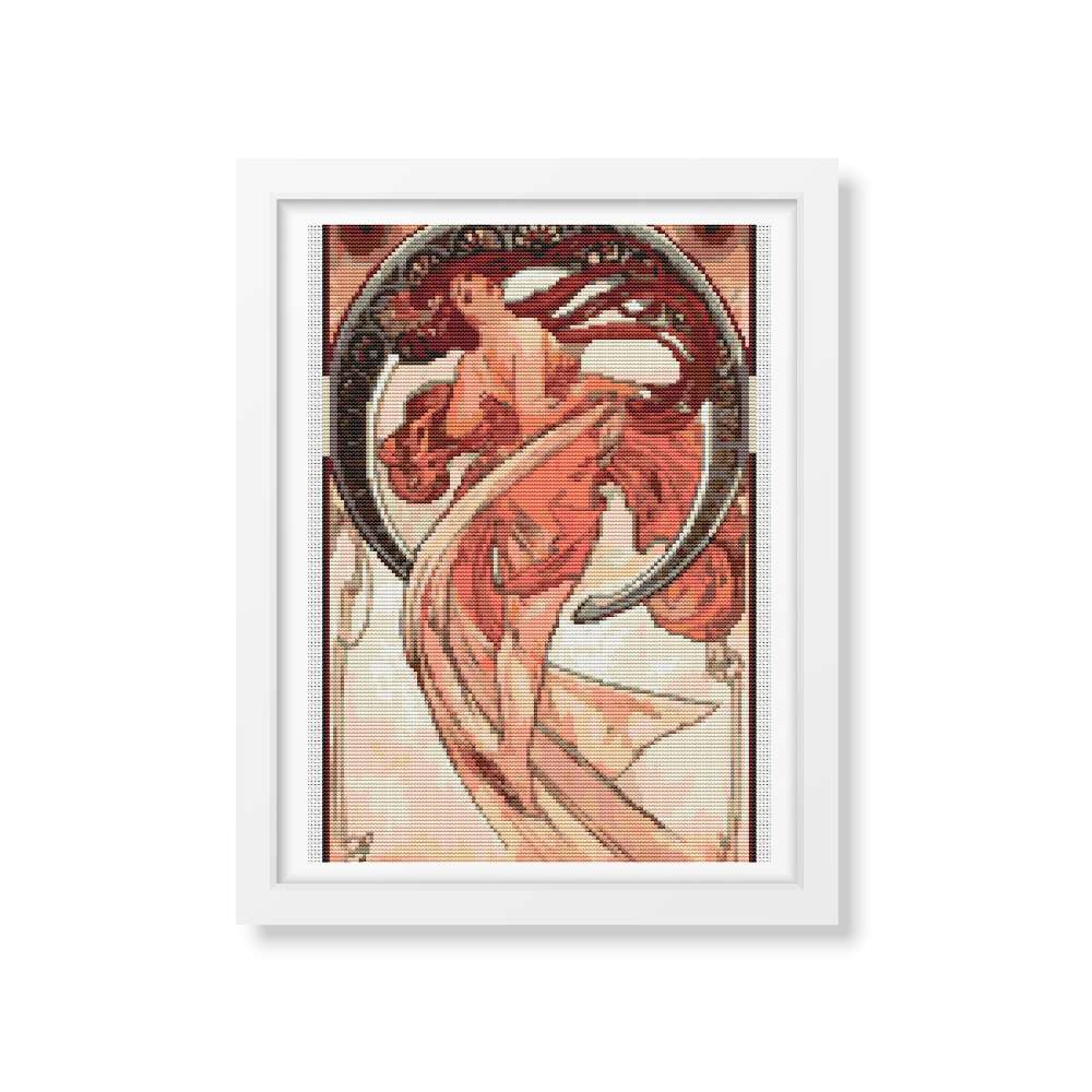 Dance Counted Cross Stitch Pattern Alphonse Mucha