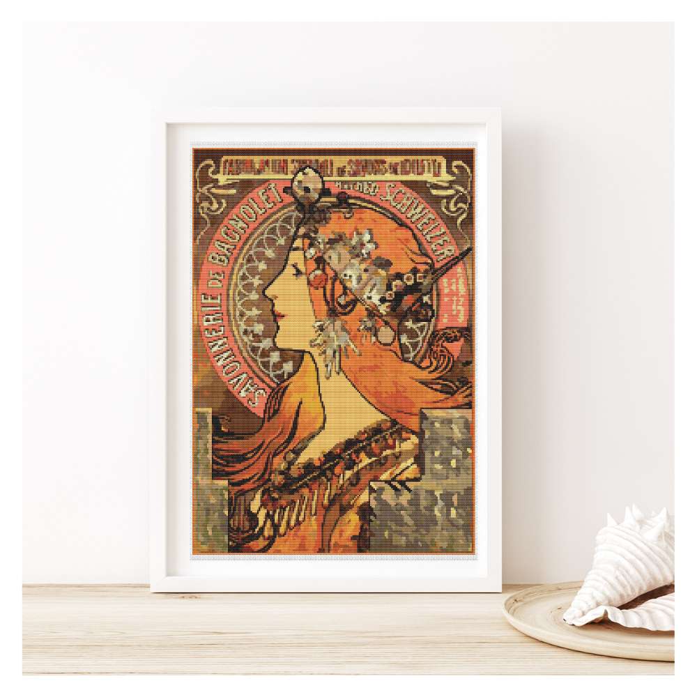 Savonnerie de Bagnolet Counted Cross Stitch Kit Alphonse Mucha