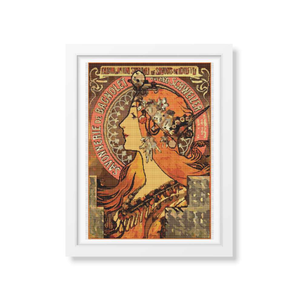 Savonnerie de Bagnolet Counted Cross Stitch Kit Alphonse Mucha