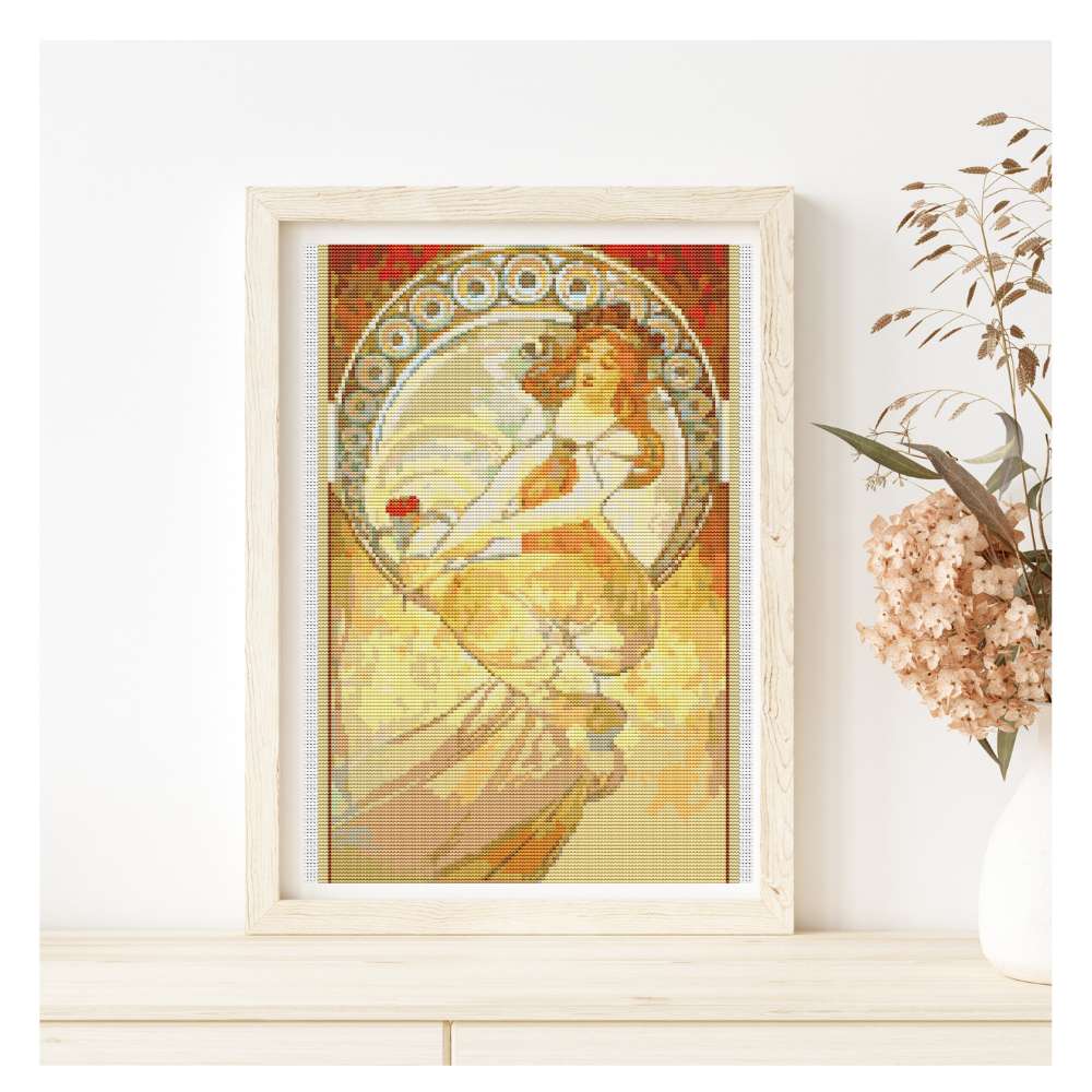 Painting Counted Cross Stitch Kit Alphonse Mucha