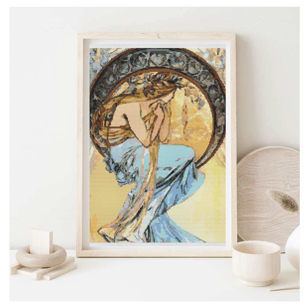 Poetry Counted Cross Stitch Kit Alphonse Mucha