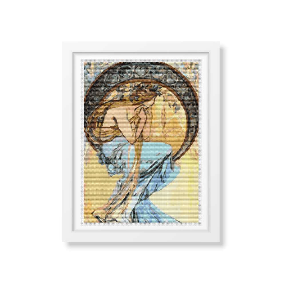 Poetry Counted Cross Stitch Pattern Alphonse Mucha