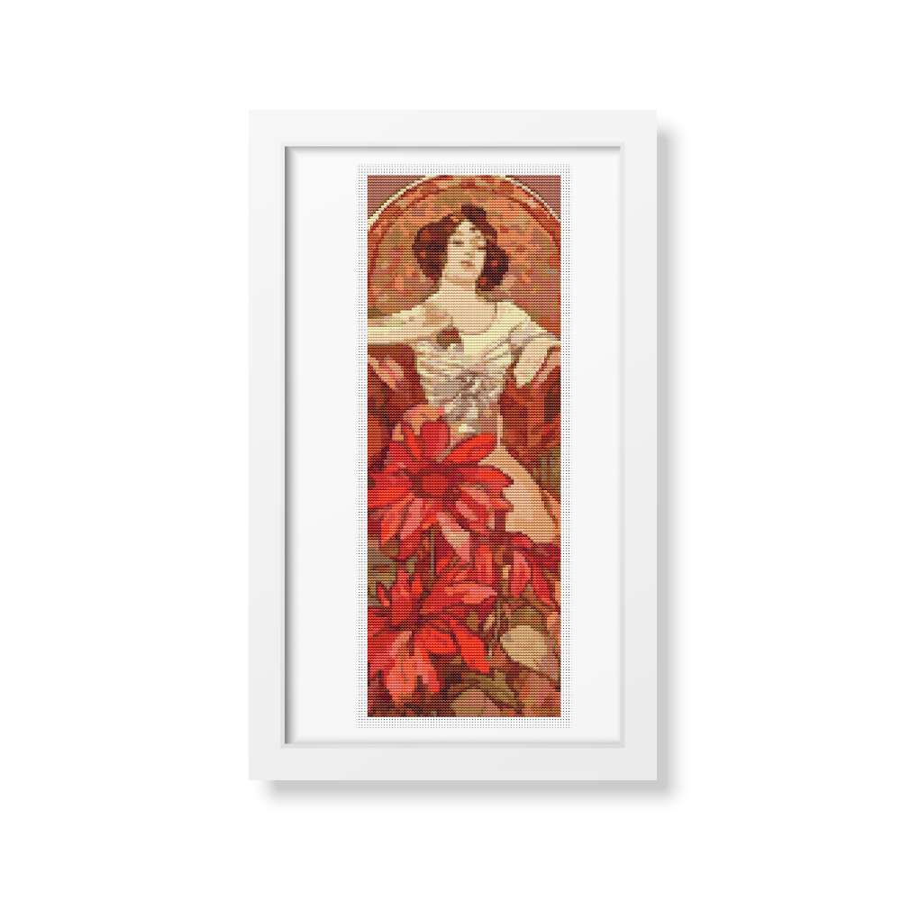 Ruby Counted Cross Stitch Kit Alphonse Mucha