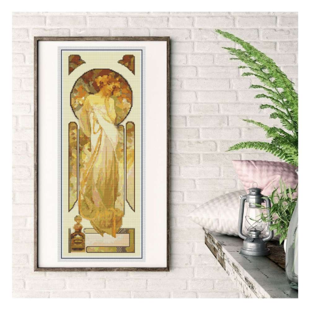 Lady Sylvanis Essence Counted Cross Stitch Kit Alphonse Mucha