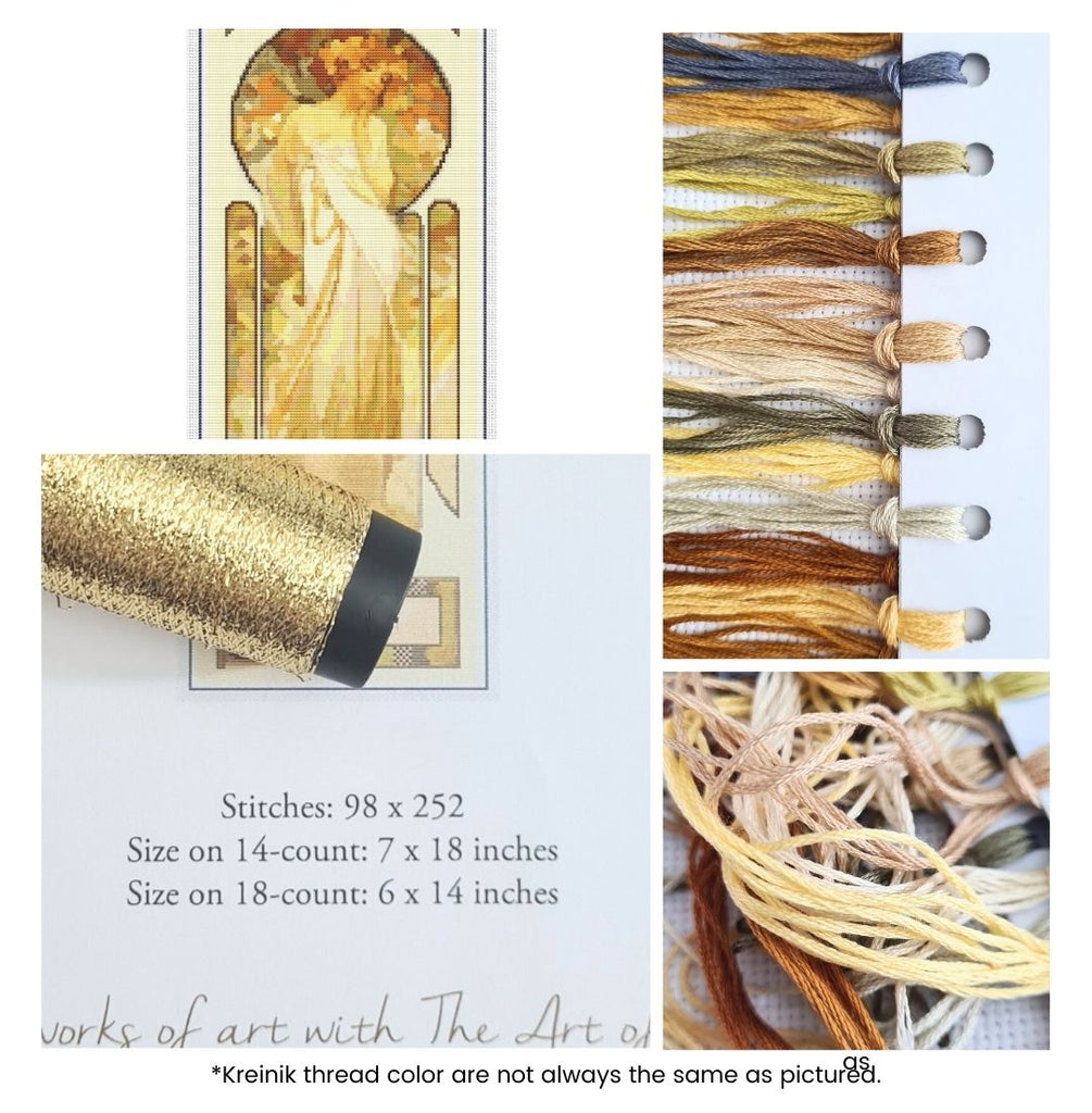 Lady Sylvanis Essence Counted Cross Stitch Kit Alphonse Mucha