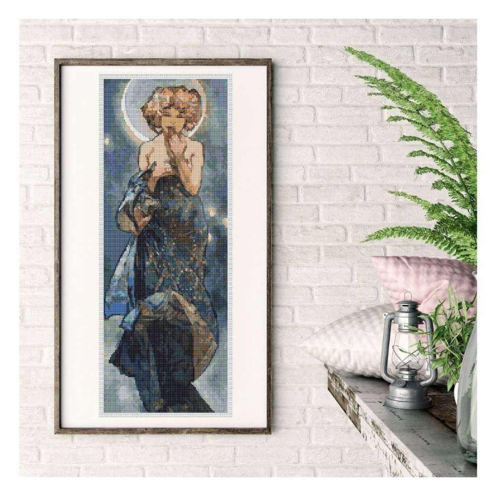 Claire Du Lune Counted Cross Stitch Pattern Alphonse Mucha