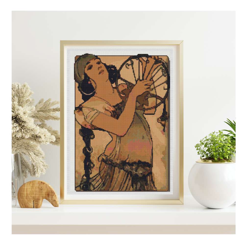 Salome Counted Cross Stitch Kit Alphonse Mucha