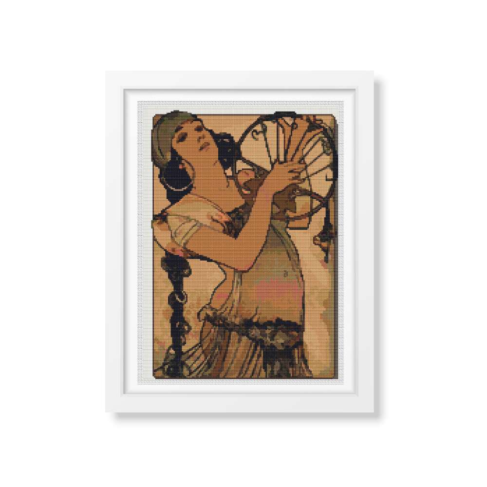 Salome Counted Cross Stitch Kit Alphonse Mucha