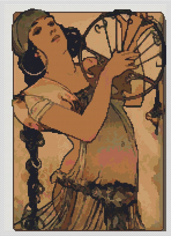 Salome Counted Cross Stitch Kit Alphonse Mucha