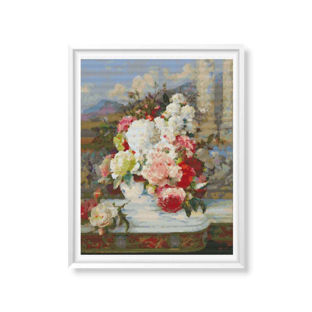 Roses Counted Cross Stitch Pattern William Jabez Muckley