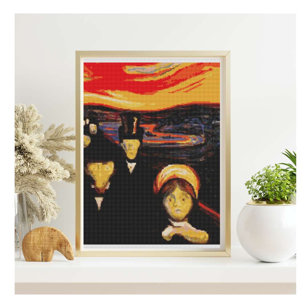 Anxiety Counted Cross Stitch Kit Edvard Munch