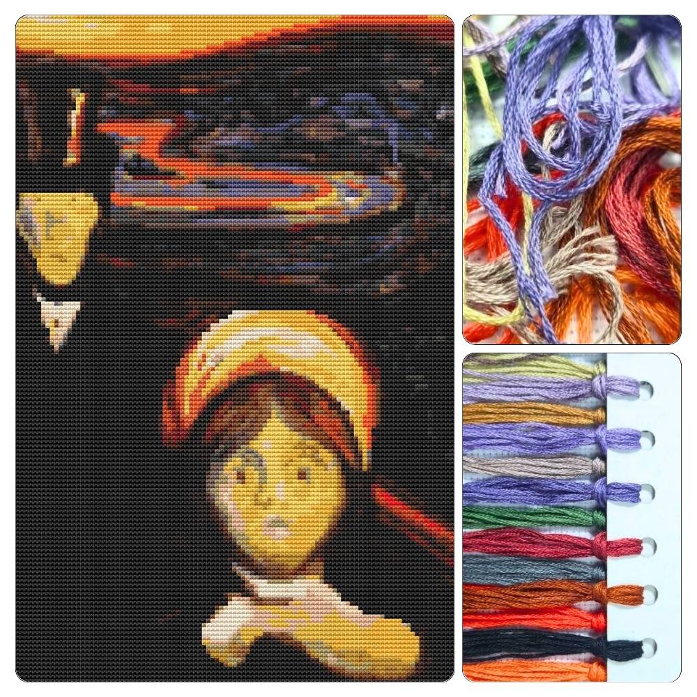 Anxiety Counted Cross Stitch Kit Edvard Munch