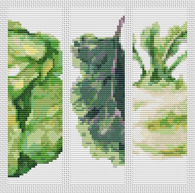 Panel Series featuring A Side of Vegetables Cross Stitch Pattern The Art of Stitch