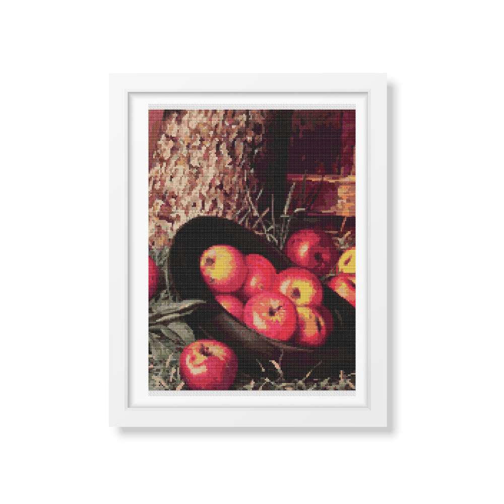 Still Life of Apples in a Hat Counted Cross Stitch Pattern Levi Wells Prentice
