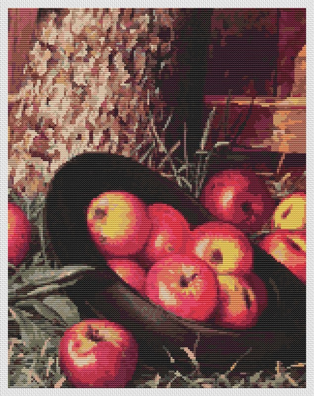 Still Life of Apples in a Hat Counted Cross Stitch Kit Levi Wells Prentice