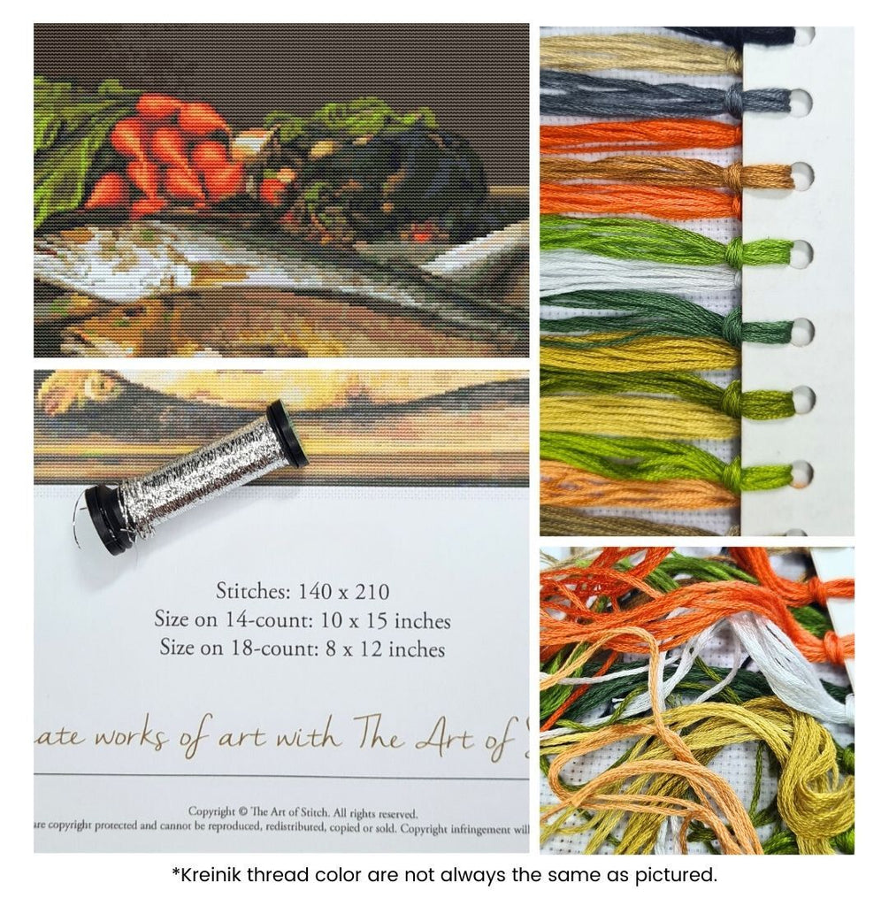 Fish, Lobster and Radishes Counted Cross Stitch Kit Levi Wells Prentice