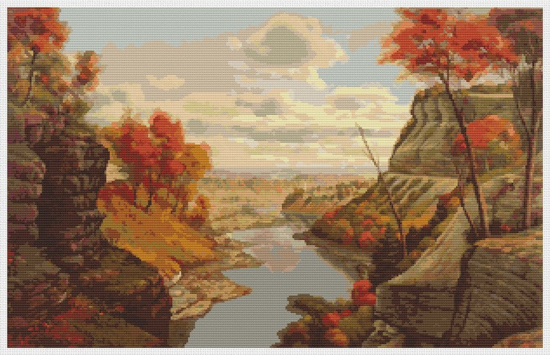 The Gorge at Letchworth Park Counted Cross Stitch Kit Levi Wells Prentice